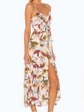 L*SPACE Isabel Size S Cream Maxi Dress Wedding Guest Resort Cruise Tropical